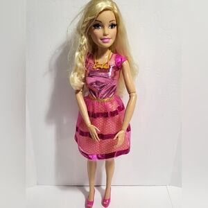BARBIE 28" Blonde Fashion Doll in Pink Dress 2016